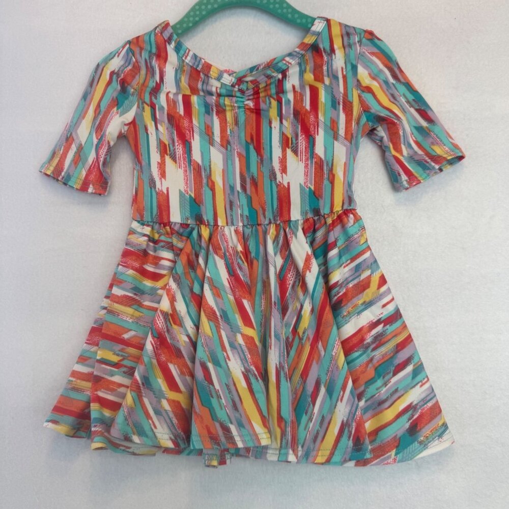 Dotdotsmile Dress Size 6/12 Months Multicolor "Stain Glass" Print New With Tags